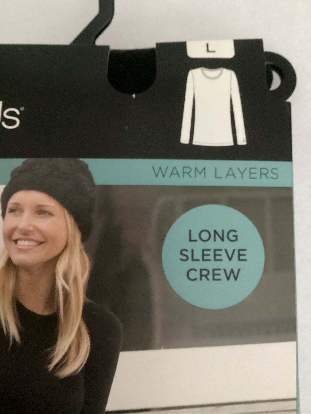 Cuddl Duds Black Fleecewear with Stretch Long Sleeve Crew Top - Picture 2 of 5